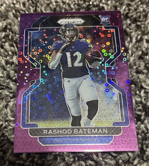 2021 Panini Prizm No Huddle Rashod Bateman Purple Disco 35 RC 340