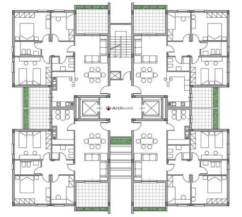 Torre Residenziale 17 Dwg Piantine Di Case Piano Di Architettura