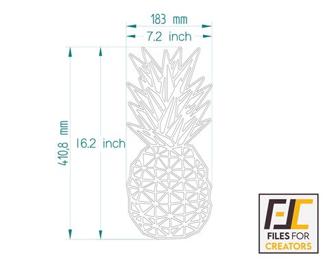 Pineapple Laser Cut Svg Dxf Files Cnc Files For Wood Wall Etsy