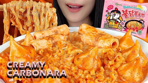 Creamy Bangett ‼ Asmr Samyang Carbonara Cheesy Carbonara Fire Noodles Asmr Indonesia Youtube