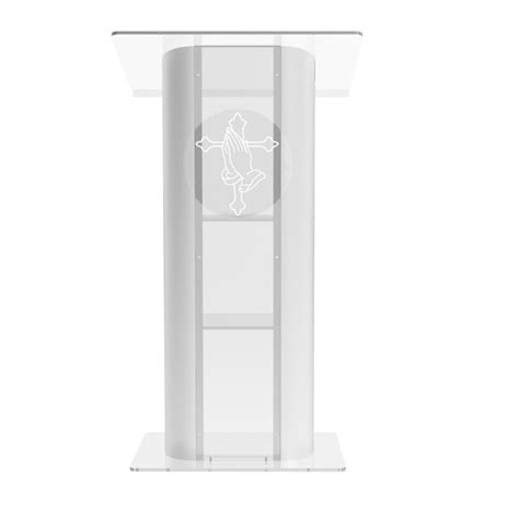 Acrylic Podium Curve Pulpit Plexiglass Church Podium Curved Prayer Hand