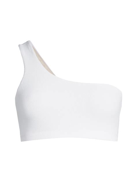 One Shoulder Rib Bikini Top White Casall