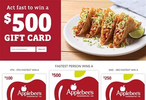 Win $1200 in Free Applebee’s Gift Card | SweepstakesBible