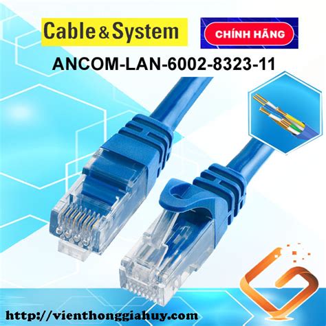 DÂY NHẢY PATCH CORD CAT6 UTP 20CM lõi đồng 100 dây đúc máy ANCOM LAN