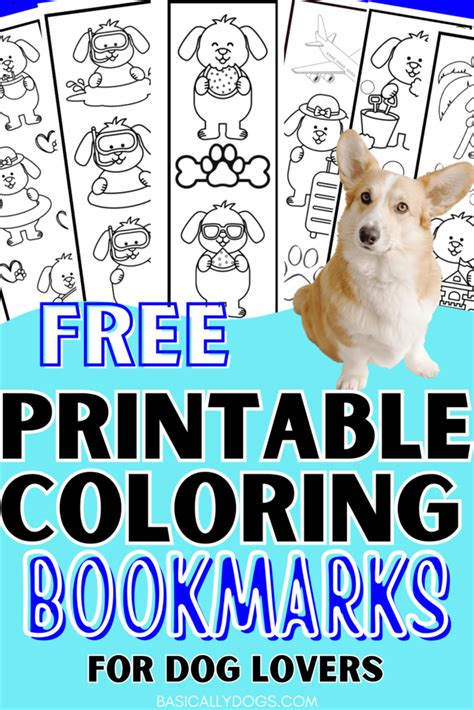 Free Printable Coloring Bookmarks for Dog Lovers