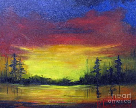 Sunset Over The Lake Painting By Barbara Haviland Fine Art America