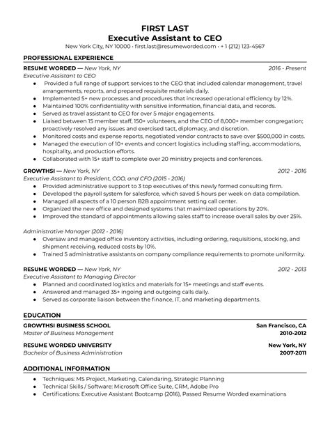 14 Executive Assistant CV Examples For 2024 Resume Worded