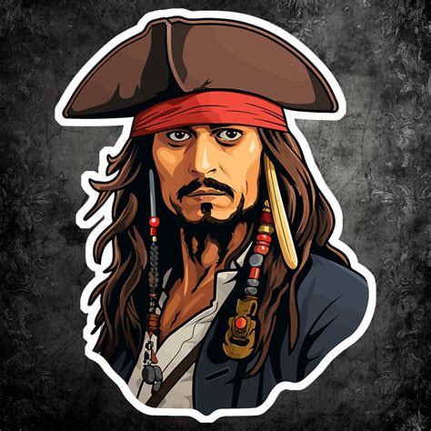 Captain Jack Sparrow Sticker Iconic Decal For Fans Of The Caribbean