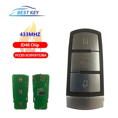 Bestkey Keyless Uncut Smart Remote Key Fob Mhz Id Chip For