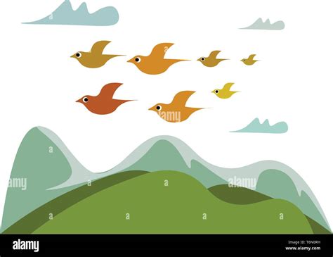 Groupe D Oiseaux En Vol Banque D Images Vectorielles Alamy