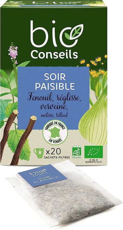 Bioconseils Bio Soir Plaisible Infusion Boissons Vertes Sachets