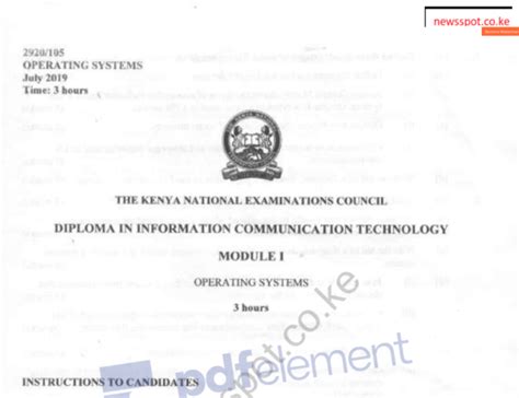 Dict Operating System Knec Past Papers Latest Newsspot Co Ke