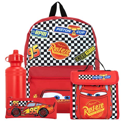 Disney Cars Backpack Set Bags Official Merchandise