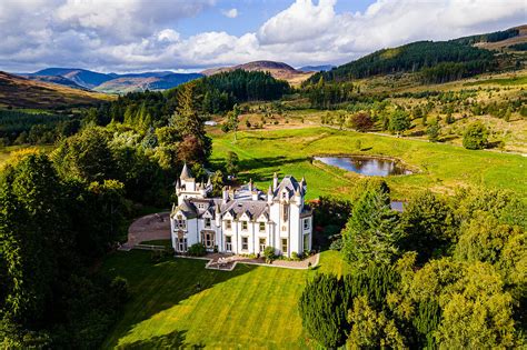 Aerial Of Dalnaglar Castle Glenshee License Image 71364344