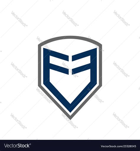 Letter F Shield Logo Abstract Tech Style Vector Image