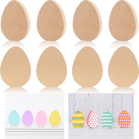 Amazon 8 Pieces 11 Inch Wooden Easter Egg Cutouts Unfinished