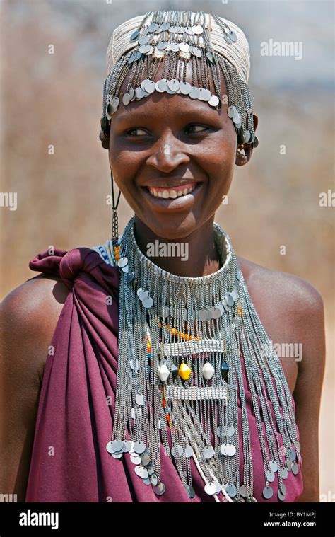 A Maasai Girl From The Kisongo Clan Wearing An Attractive Beaded