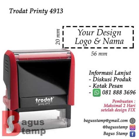 Jual Stempel Warna Otomatis Custom Design Trodat 4913 Dengan Tulisan