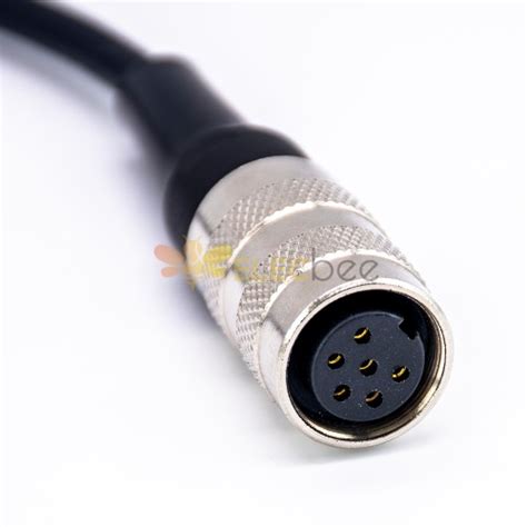 M16 Female Type 6pin A Code Straight Single Ended Cable 1 Meter