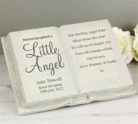 Baby Born Sleeping Personalised Angel Memorial Graveside Etsy Uk