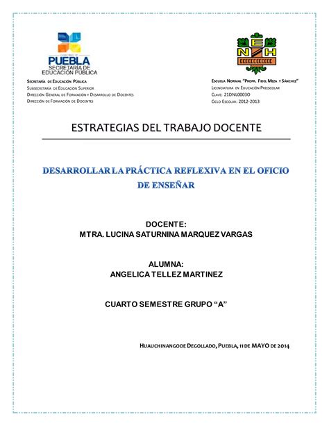 1 desarrollar la práctica reflexiva en el oficio de enseñar PDF