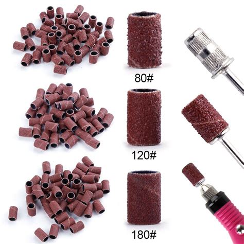 Cheap 50100pcs Sanding Bands Nail Sanding Cap Manicure Pedicure Drill Bits Cuticle Acrylic