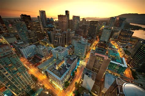 Aerial photography of urban city during golden hour, downtown vancouver ...