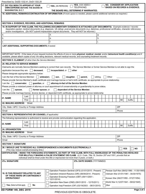 Dd Form Application For Correction Of Military Record Under The