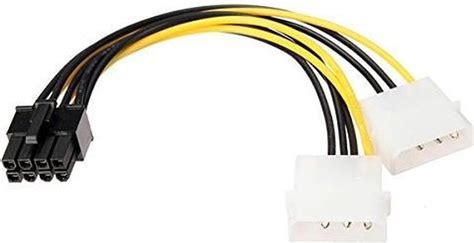 18 Cm Y Vorm 8 Pins PCI Express Naar Dubbele 4 Pins Molex Grafische