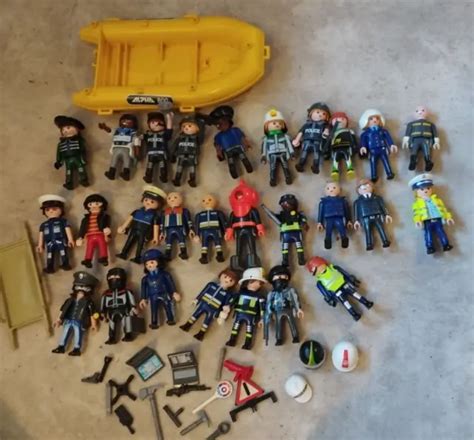 PLAYMOBIL LOT 27 Personnages Police Et Bandits Avec Armes Et