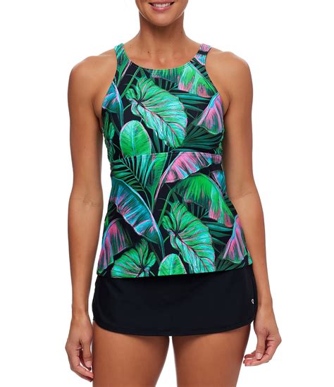 Next By Athena Aklea Extend Tropical Print Bra Sized High Neck Tankini