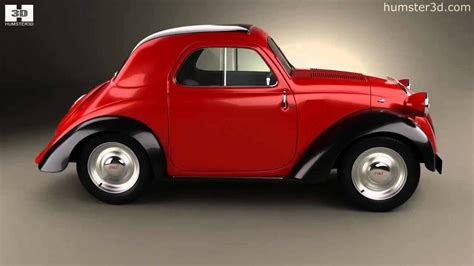 1936 Fiat 500 Topolino Vintage Red Car With Chrome Rims