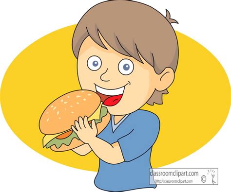 Fast Food Clipart Clipart Boyeatinghamburger Classroom Clipart