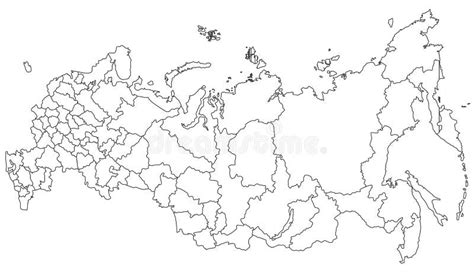 Ilustracion De Mapa Politico De Rusia Y Paises Vecinos Contorno Fino Images