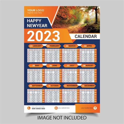 Kalender 2023 für bearbeitbare illustration design template vector