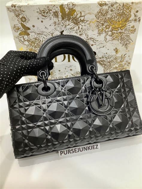 Dior Lady Dior D Joy Black Cannage Calfskin With Diamond Motif Bag