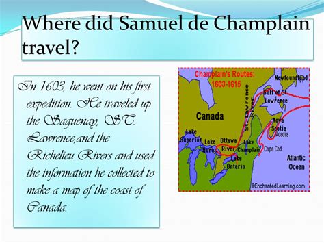 Samuel De Champlain Route Map