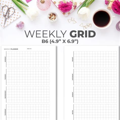 Weekly Grid Planner Etsy