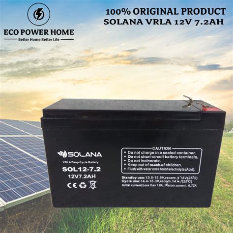 Jual SOLANA VRLA DEEP CYCLE 12V 7 2AH AKI KERING DRY ACCU BATTERY