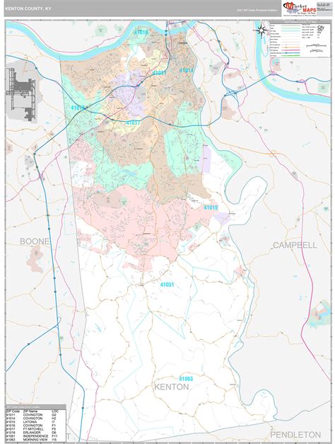 Kenton County Ky Wall Map Premium Style By Marketmaps Mapsales