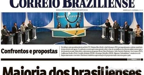 Capa Correio Braziliense Sábado 18 de Agosto de 2018