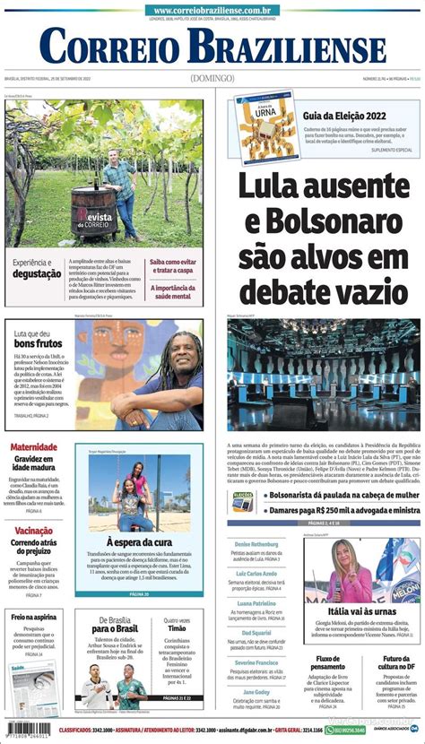 Capa Correio Braziliense Quinta De Julho De