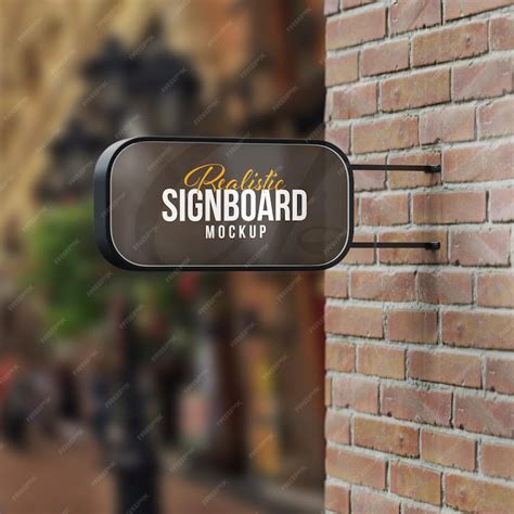 Premium Psd Photorealistic Signboard Logo Mockup