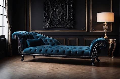 Premium AI Image | Gothicinspired Velvet Chaise Lounge in a Dramatic ...