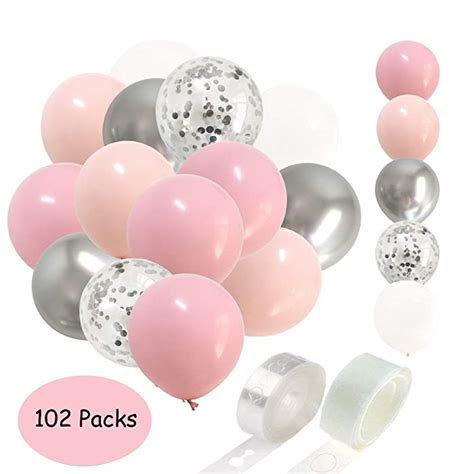 Buy Pastel Pink Silver Balloon Garland Blush Pink Metallic Chrome