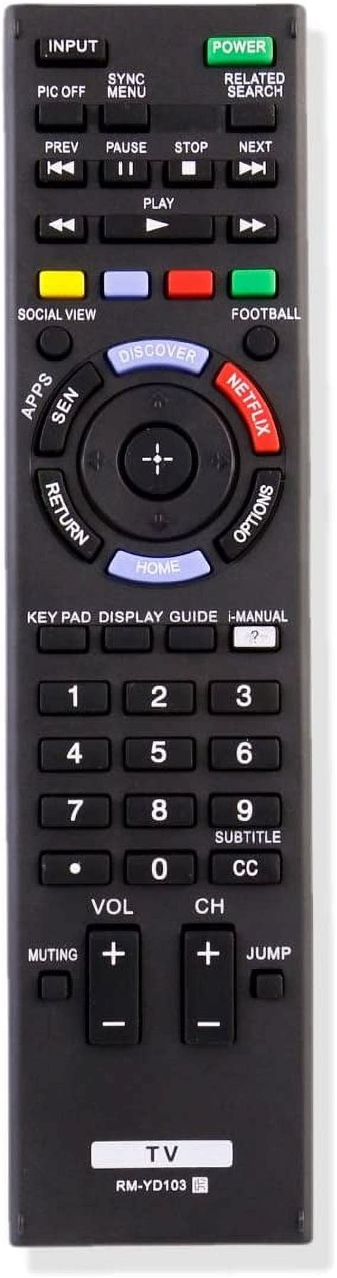 RM YD103 Replacement Remote Control Compatible With Sony TV KDL 32W700B