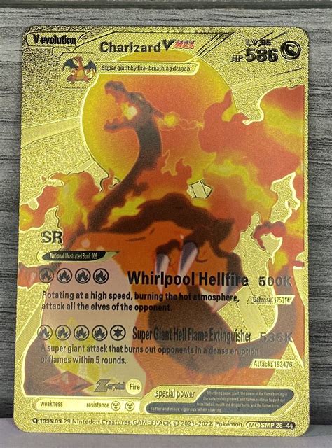 Mavin Pokemon Tcg Charizard Vmax Gold Metal Foil Hp Super Rare Mo