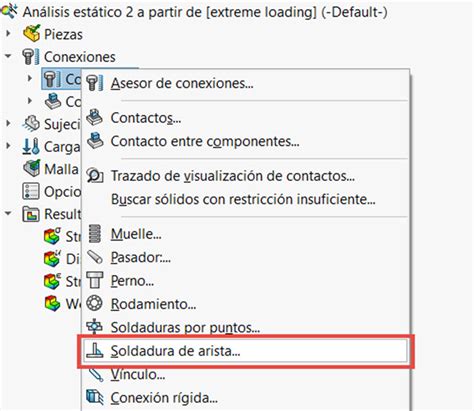 Análisis de soldadura con SOLIDWORKS
