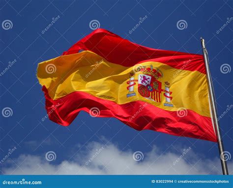 Spain Flag In Pole Picture Image 83022994