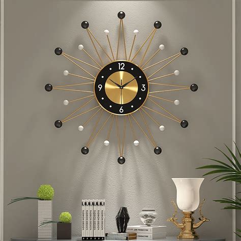 Style B Nordic Minimalist Sunburst Metal Silent Wall Clock Modern Home